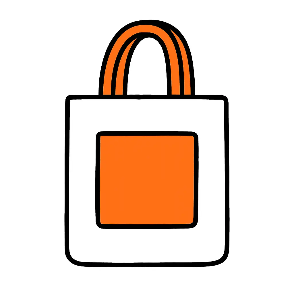 Logo on visitor tote bags